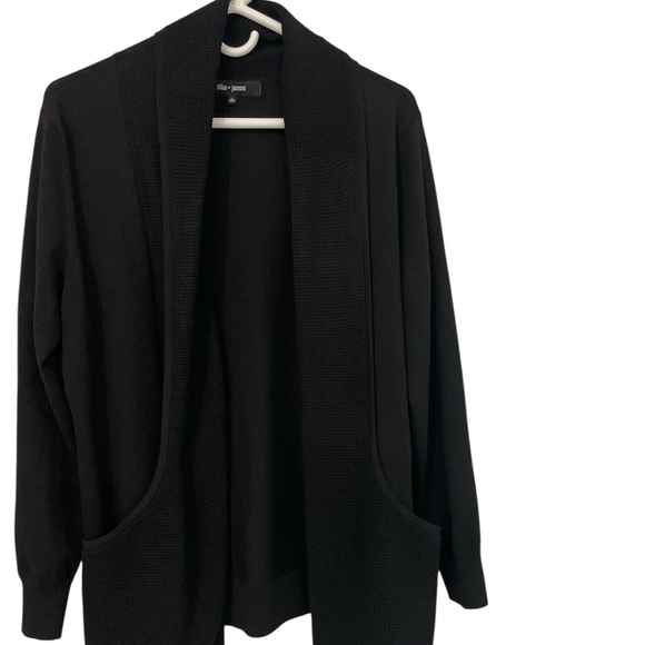 Chloe & Jasmine Black Open Front Women's Sweater in size large - Picture 5 of 6